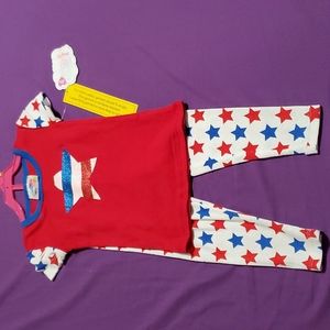 Btween Patriotic Pajama Set 2T